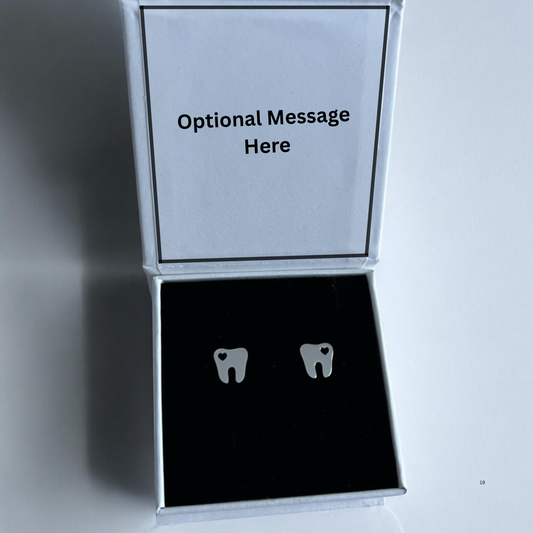 Hollow Heart Tooth Stud Earrings