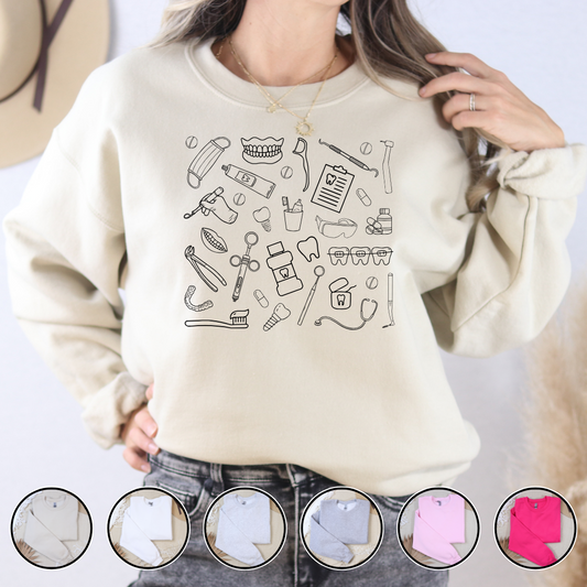DENTAL DOODLES Crewneck Sweatshirt
