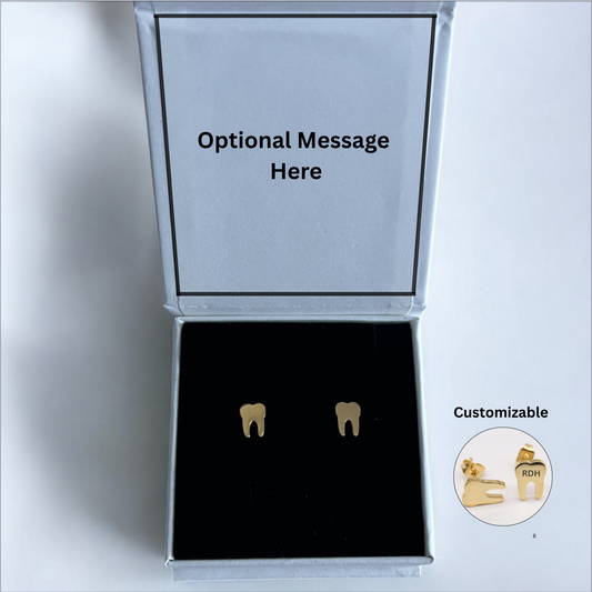 Personalizable Dainty Tooth Stud Earrings