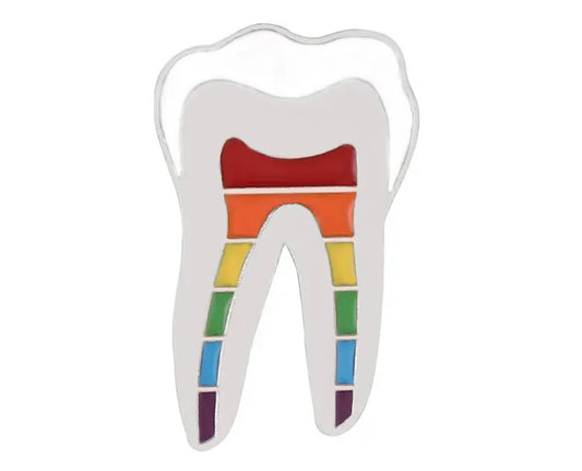 Rainbow Tooth Lapel Pin - Dental Crazed