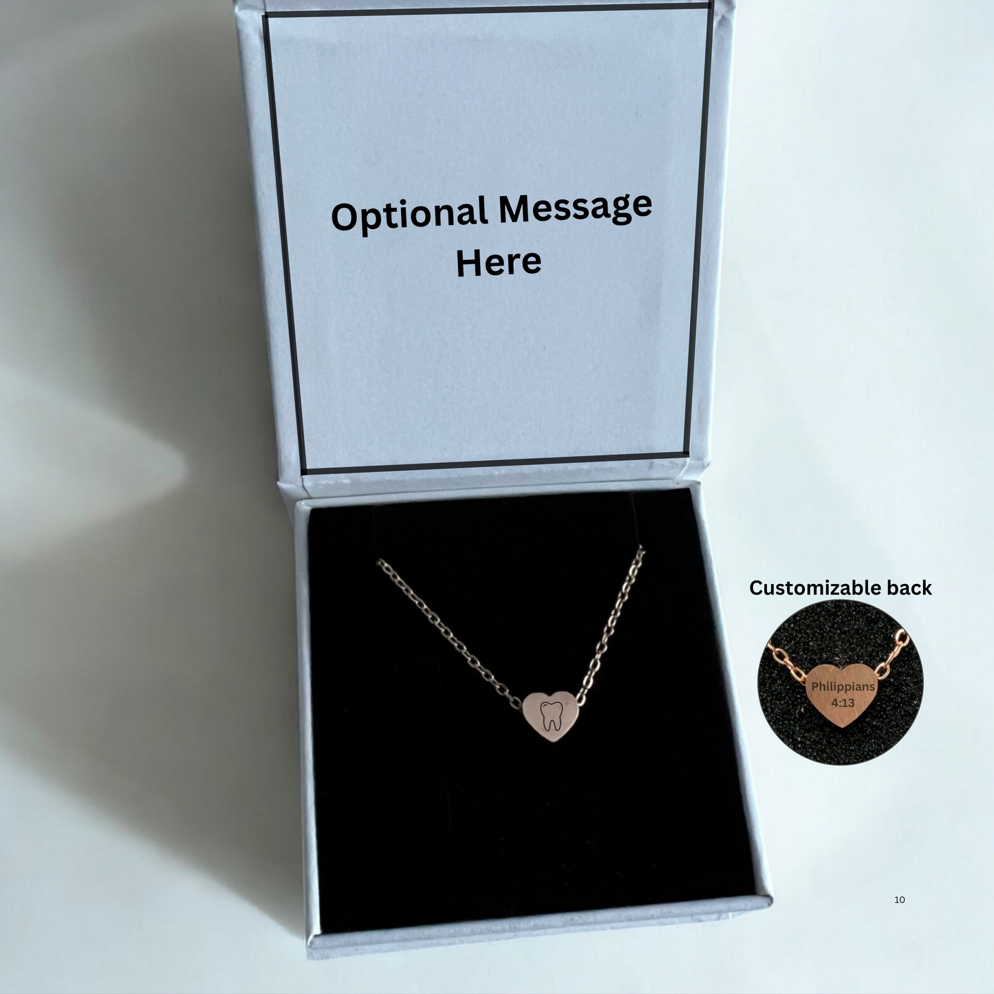 Dainty Heart Tooth Necklace Pendant