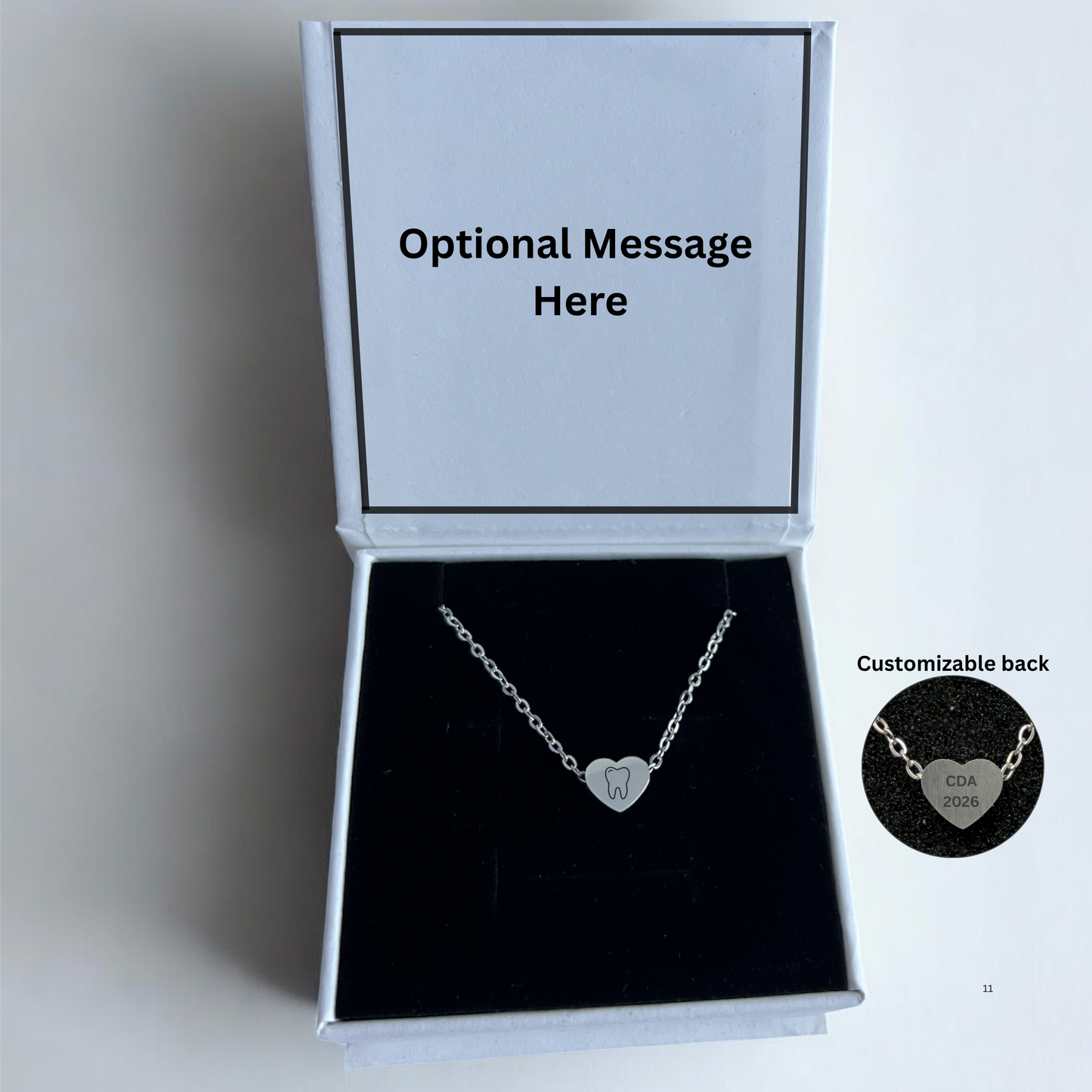 Dainty Heart Tooth Necklace Pendant