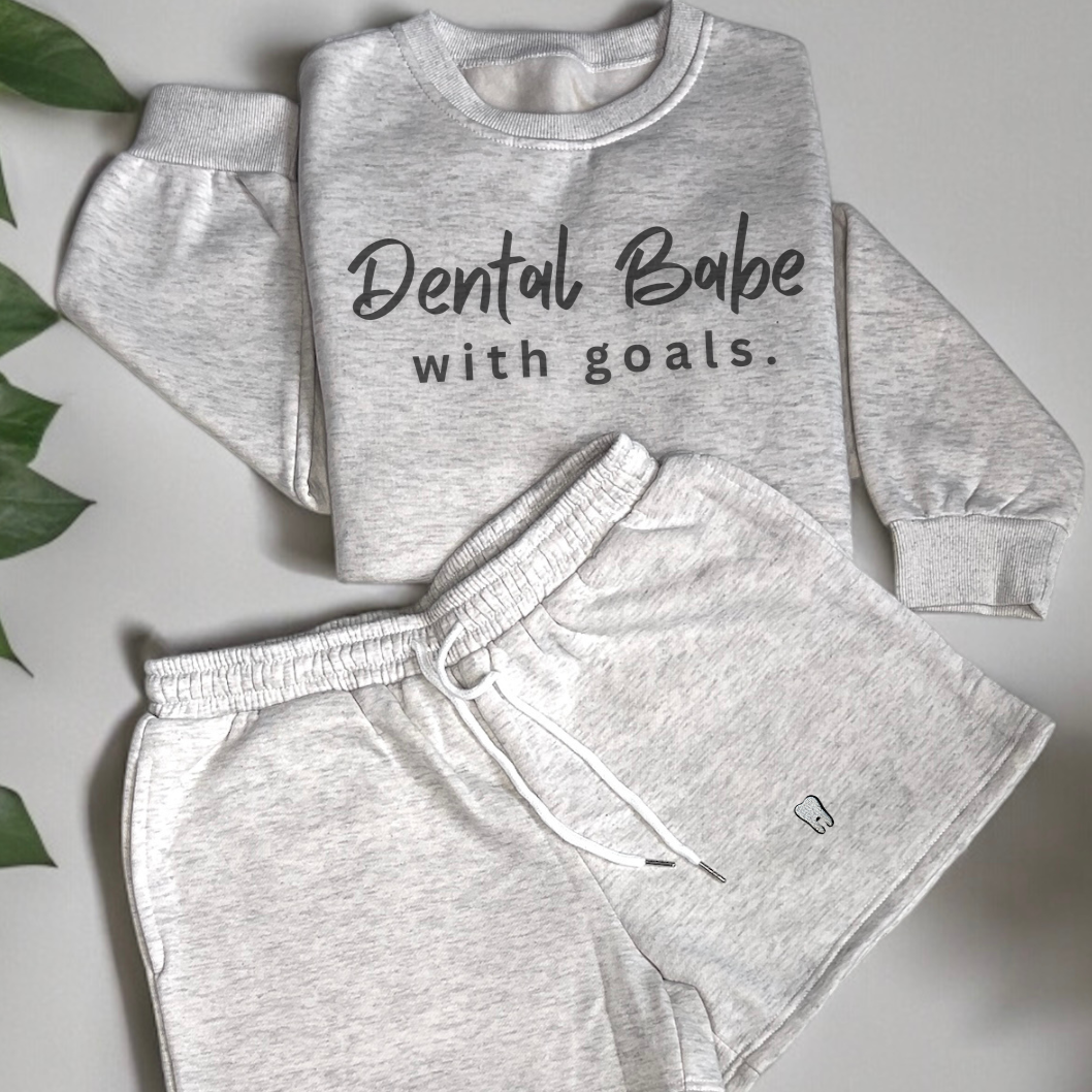 Dental Babe Sweat Short SET Loungewear - Dental Crazed OFF White / S