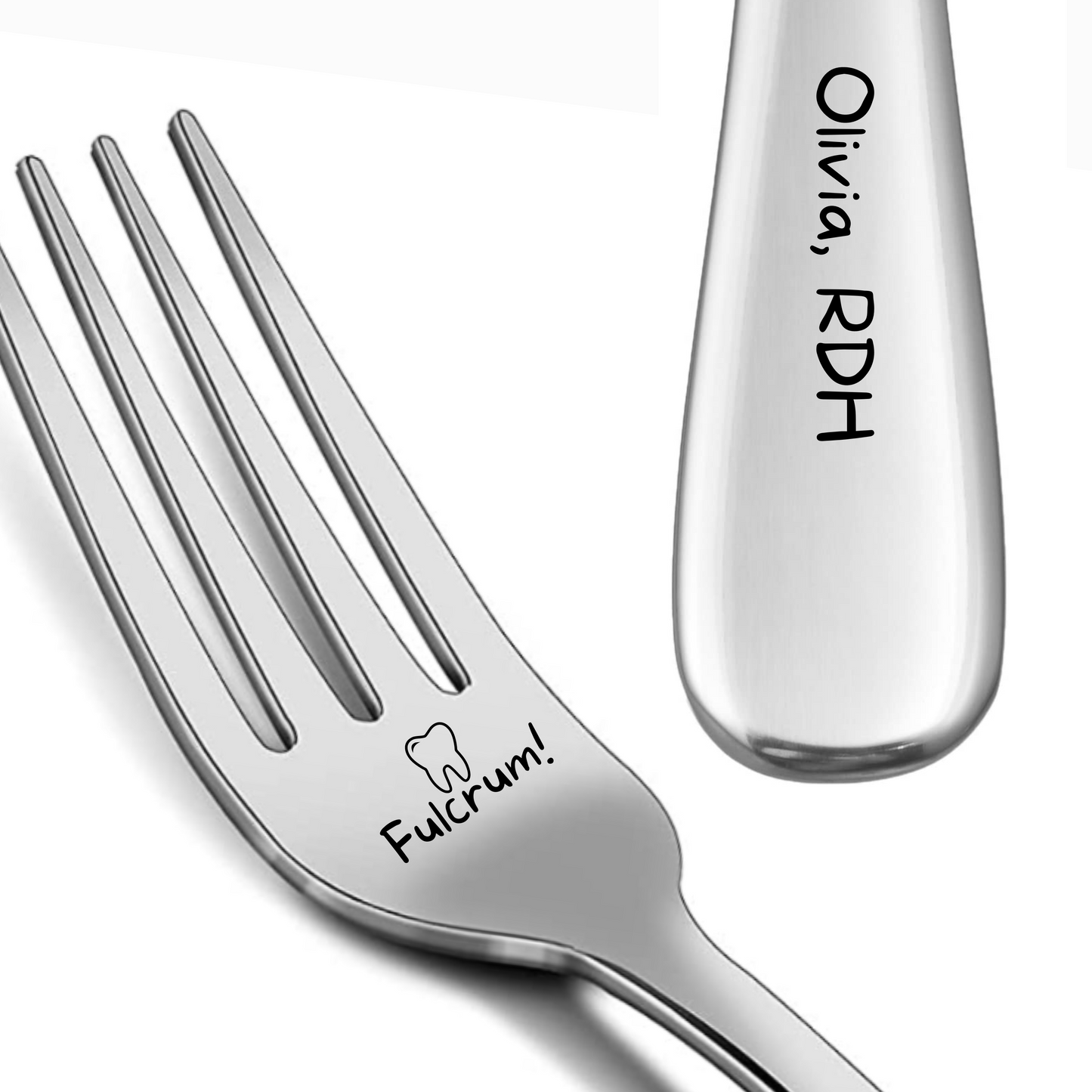 Personalized Funny Laser Engraved Dental Fork - Dental Crazed