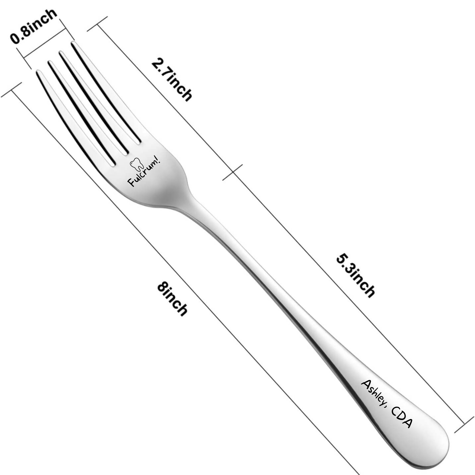 Personalized Funny Laser Engraved Dental Fork - Dental Crazed