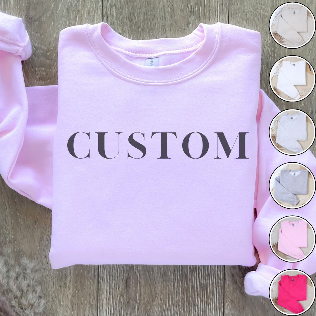 CUSTOM Crewneck Sweatshirt - Dental Crazed Light Pink / S