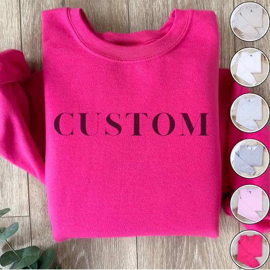 CUSTOM Crewneck Sweatshirt - Dental Crazed Hot Pink / S