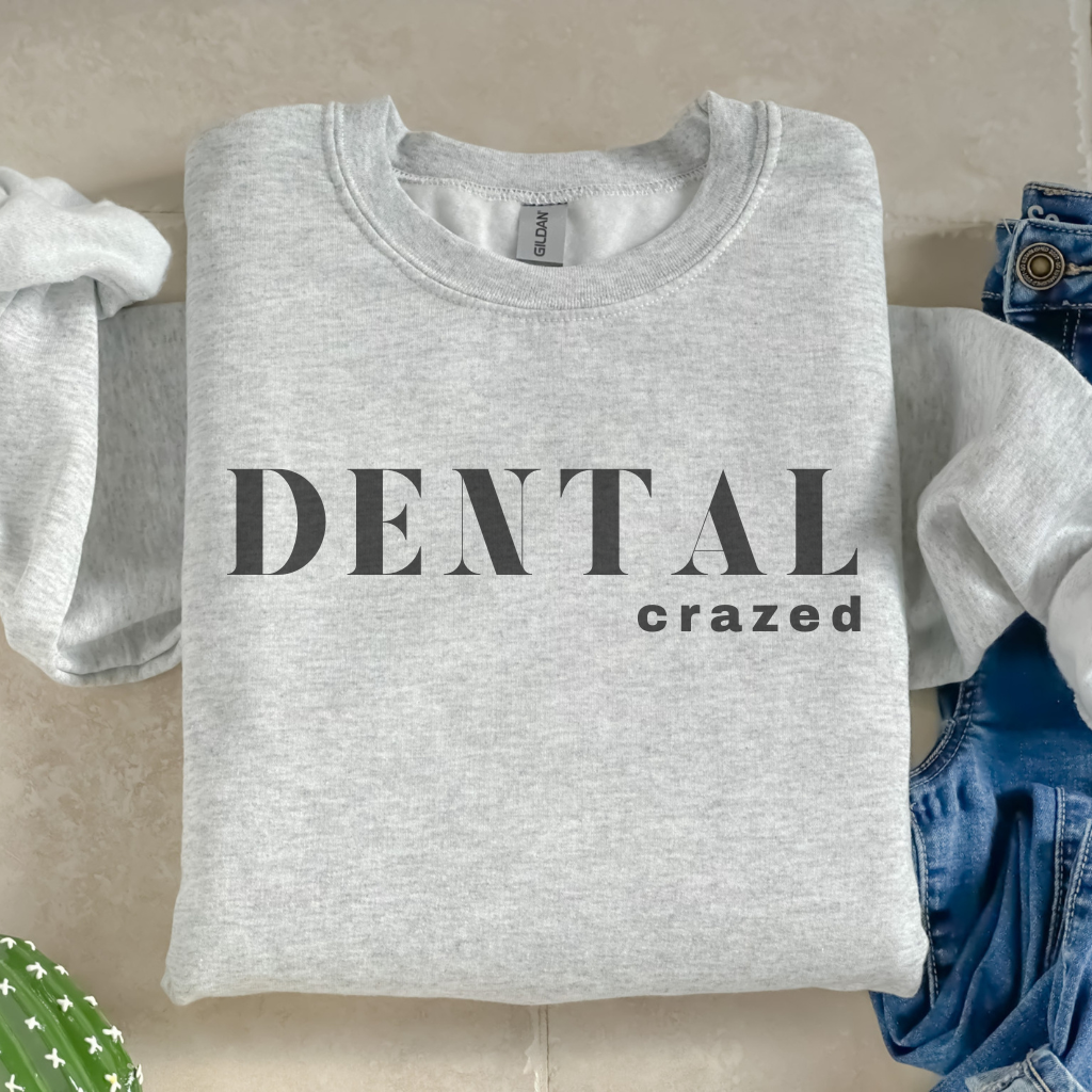 DENTAL crazed Crewneck Sweatshirt - Dental Crazed Ash / S