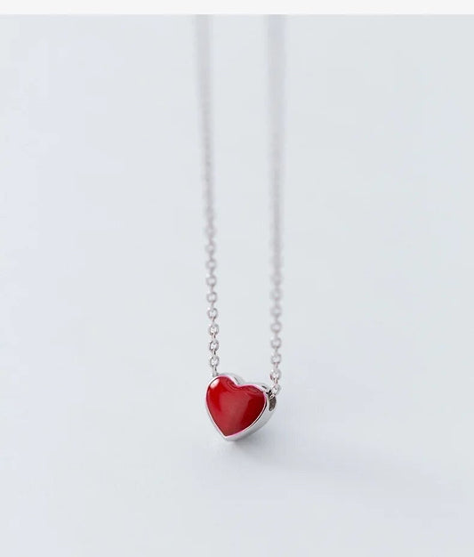 Dainty Red Heart Necklace - Dental Crazed