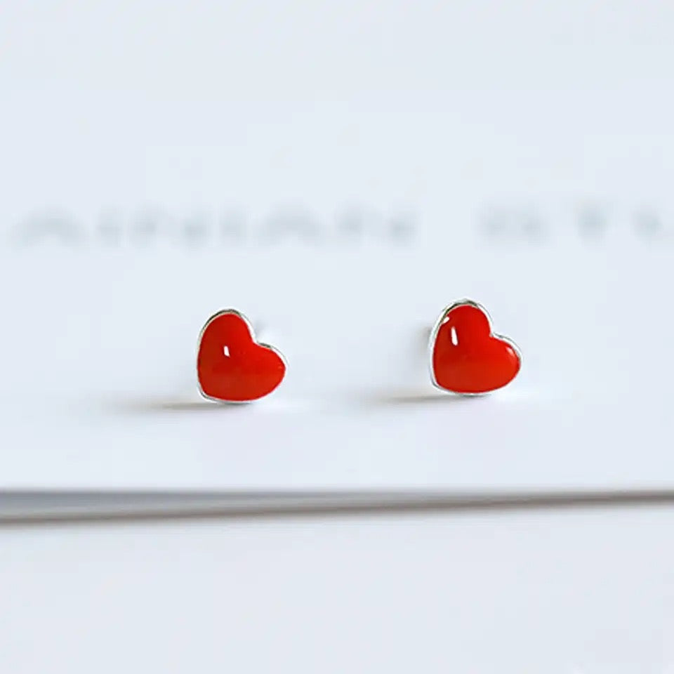 Dainty Red Heart Necklace - Dental Crazed Earrings