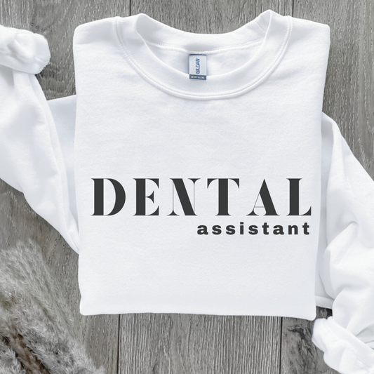 DENTAL assistant Crewneck Sweatshirt - Dental Crazed White / S