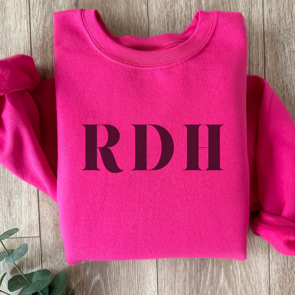 RDH Crewneck Sweatshirt - Dental Crazed Hot Pink / S