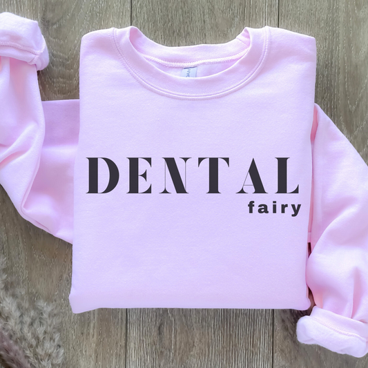 DENTAL fairy Crewneck Sweatshirt - Dental Crazed Light Pink / S