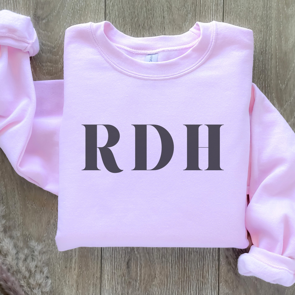 RDH Crewneck Sweatshirt - Dental Crazed Light Pink / S