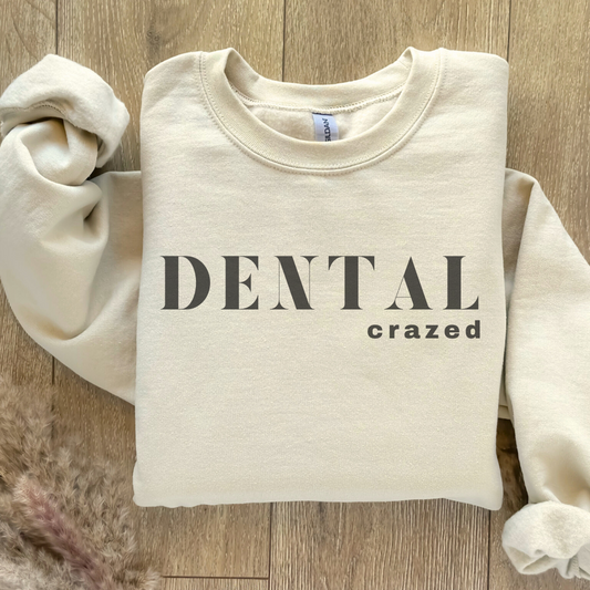 DENTAL crazed Crewneck Sweatshirt - Dental Crazed Sand / S