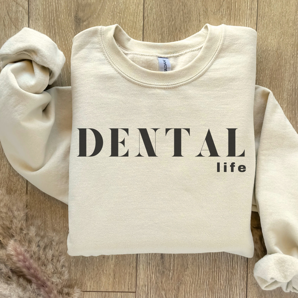 DENTAL life Crewneck Sweatshirt - Dental Crazed Sand / S