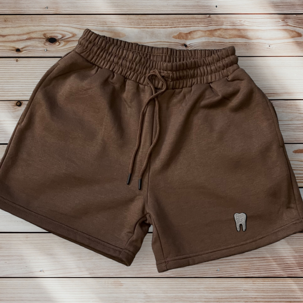 Tooth Sweat Shorts - Dental Crazed Brown / XS