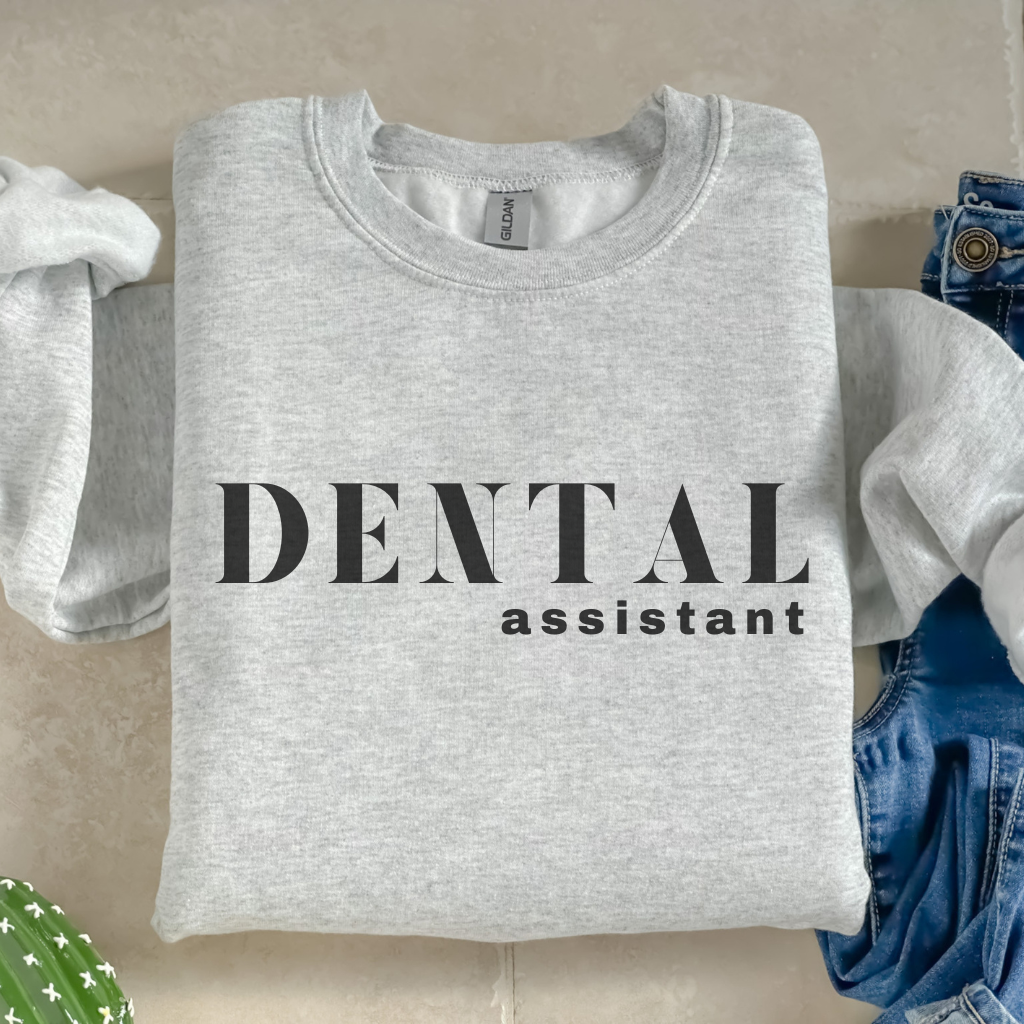 DENTAL assistant Crewneck Sweatshirt - Dental Crazed Ash / S