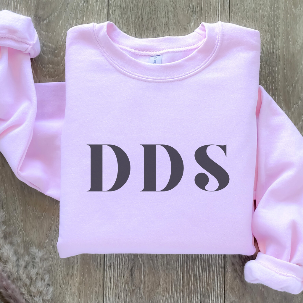 DDS Crewneck Sweatshirt - Dental Crazed Light Pink / S