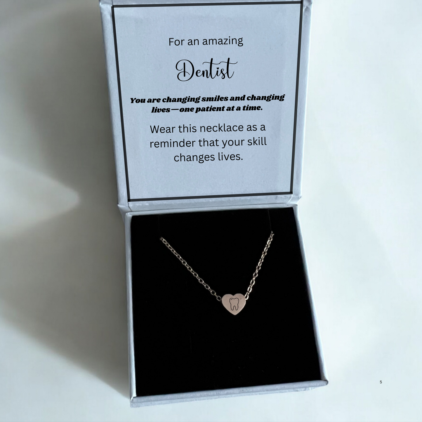 Dainty Heart Tooth Necklace Pendant