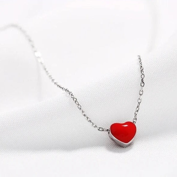 Dainty Red Heart Necklace - Dental Crazed