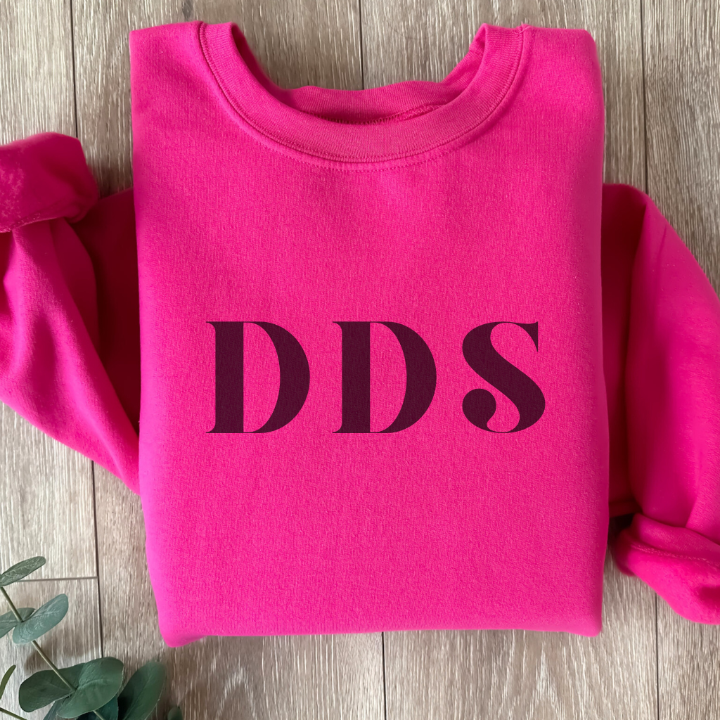 DDS Crewneck Sweatshirt - Dental Crazed Hot Pink / S