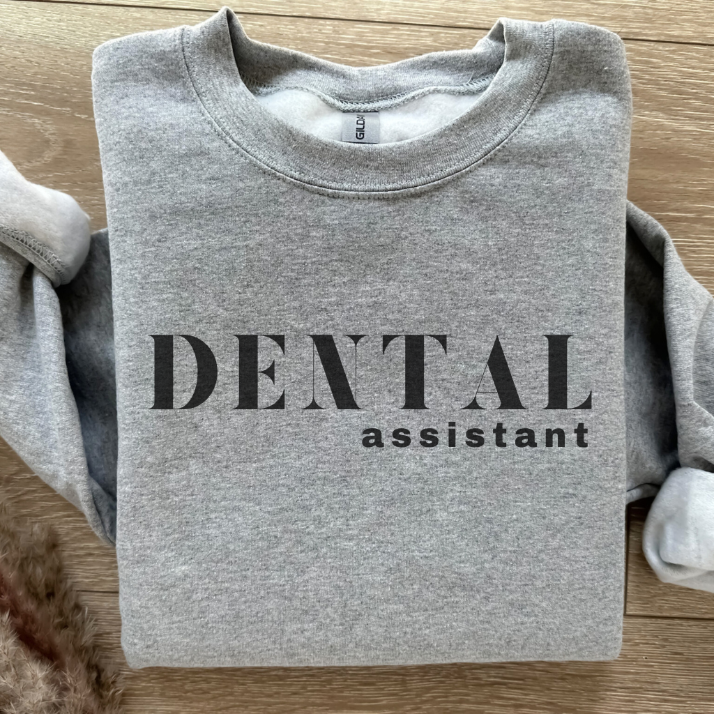 DENTAL assistant Crewneck Sweatshirt - Dental Crazed Sports Gray / S