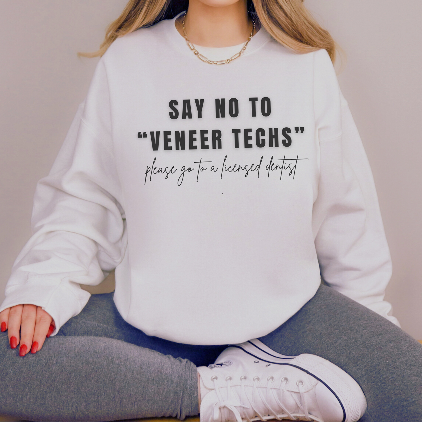 "VENEER TECH" Crewneck Sweatshirt - Dental Crazed