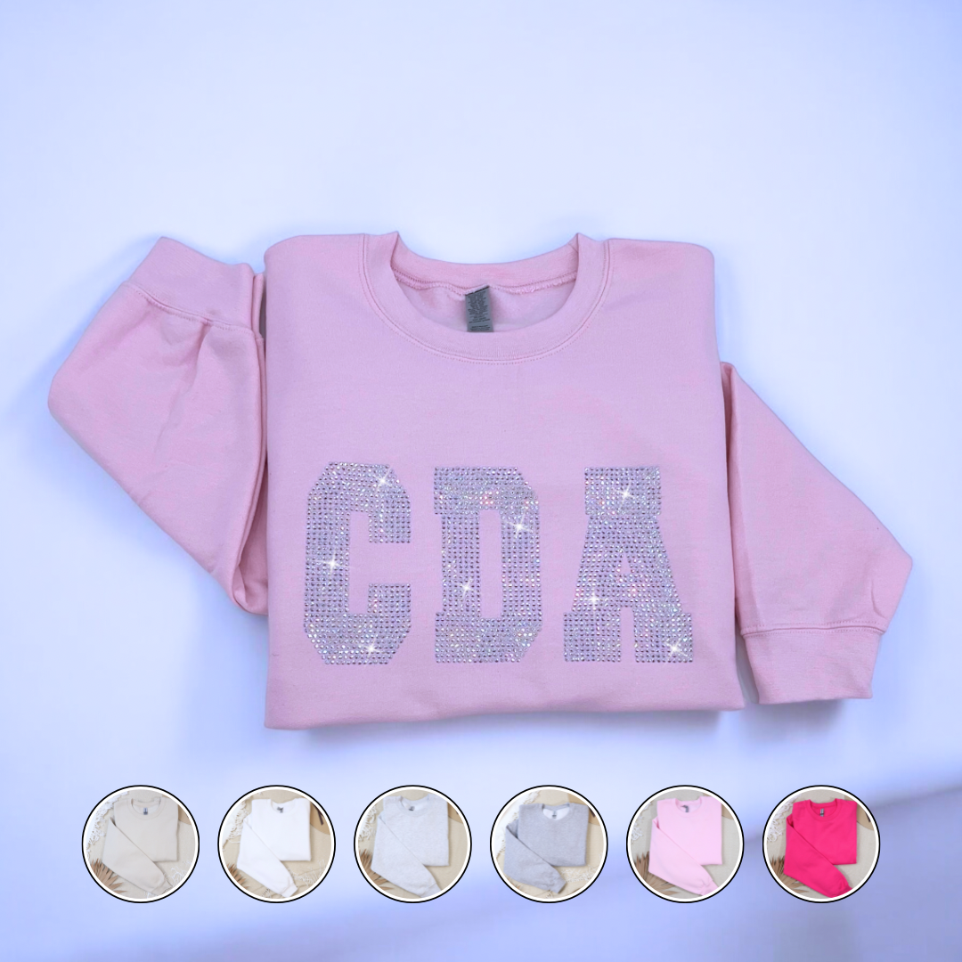 Bling CDA Crewneck Sweatshirt - Dental Crazed Light Pink / S