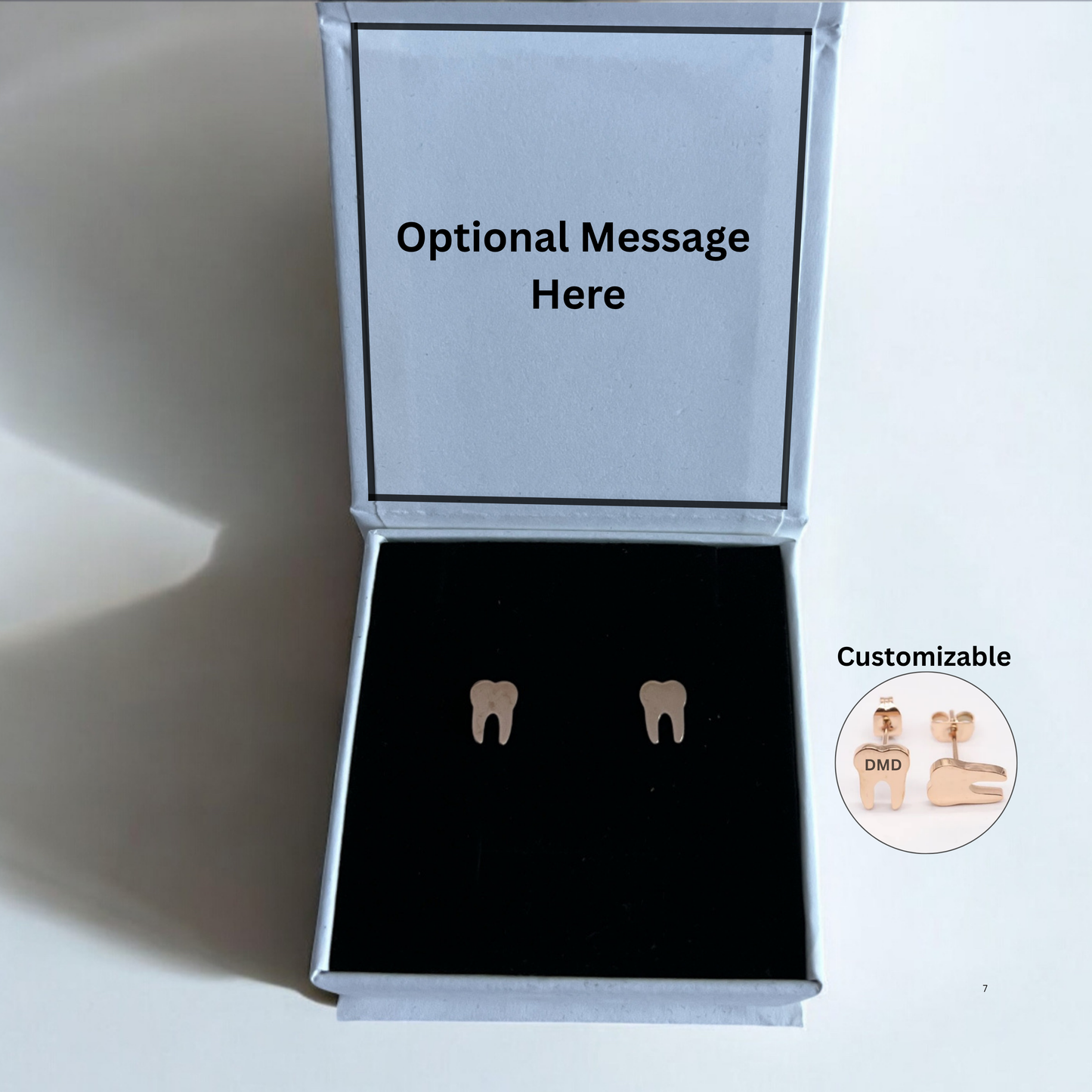 Personalizable Dainty Tooth Stud Earrings