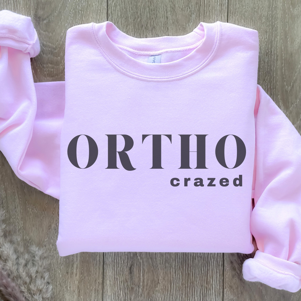 ORTHO crazed Crewneck Sweatshirt - Dental Crazed Light Pink / S