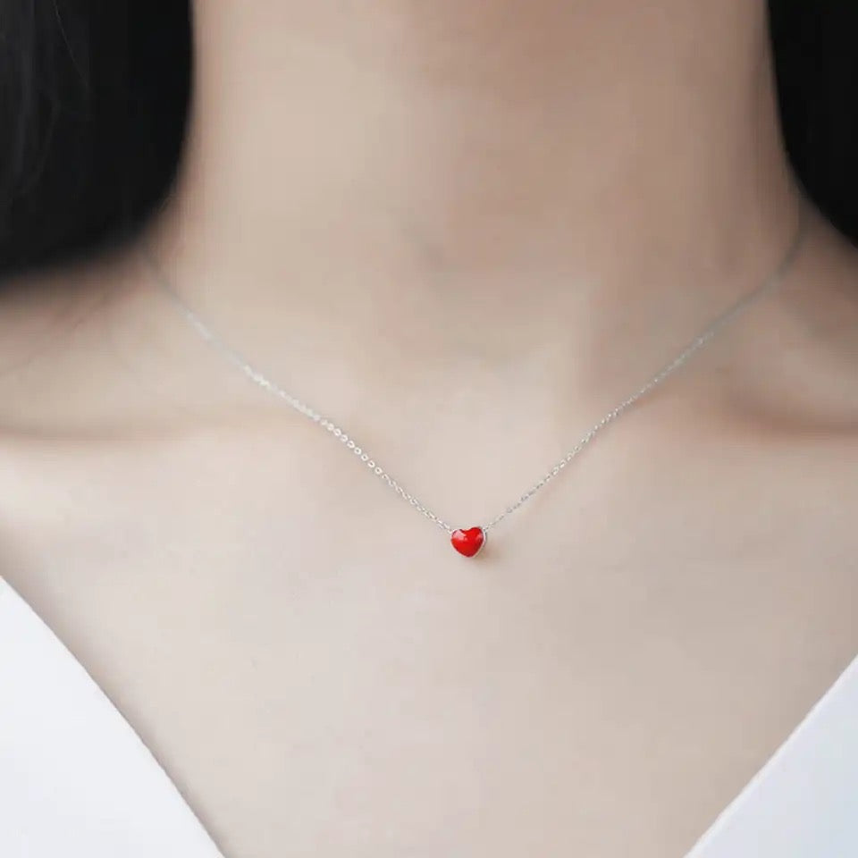 Dainty Red Heart Necklace - Dental Crazed