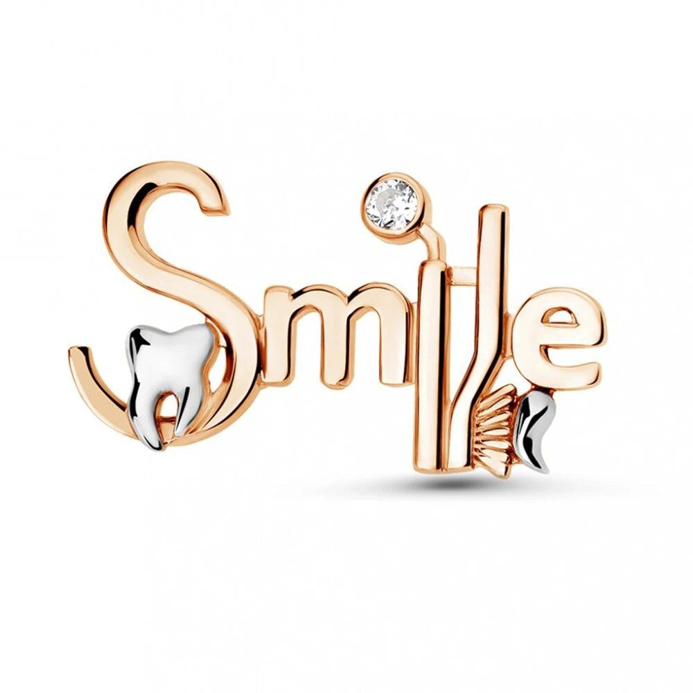 Smile Lapel Pin - Dental Crazed Gold