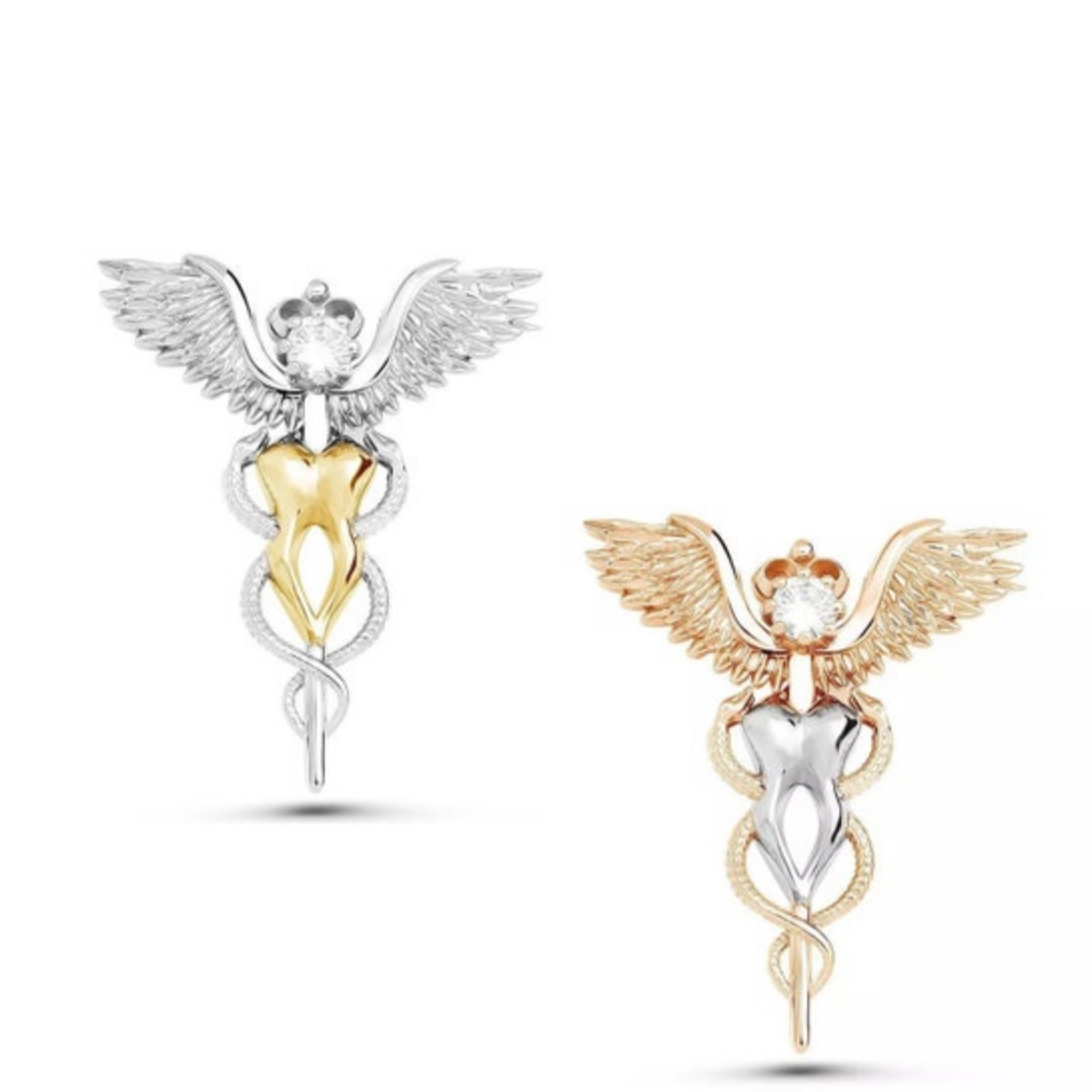 Caduceus Tooth Wings Lapel Pin - Dental Crazed