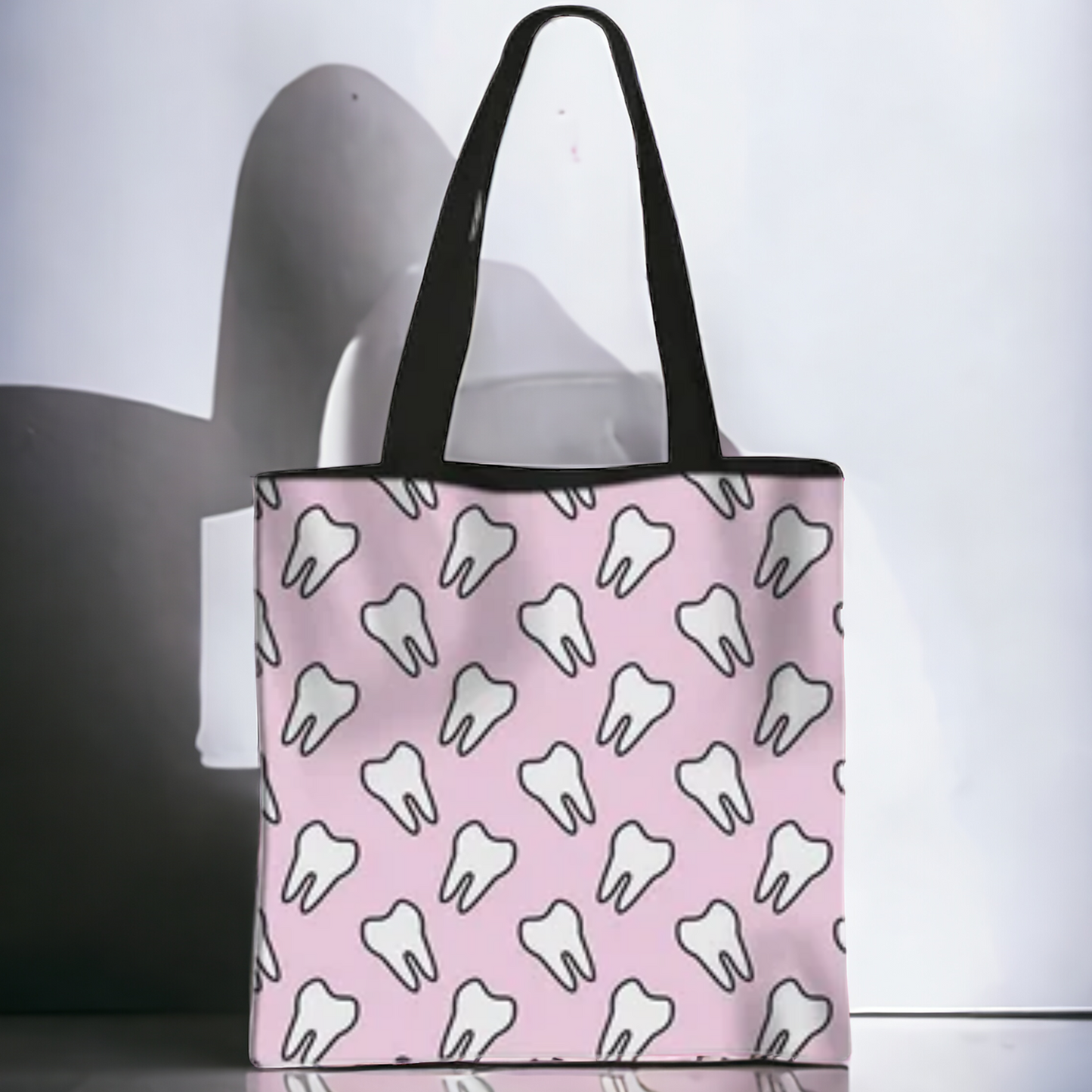 Tooth Tote Bag - Dental Crazed Pink