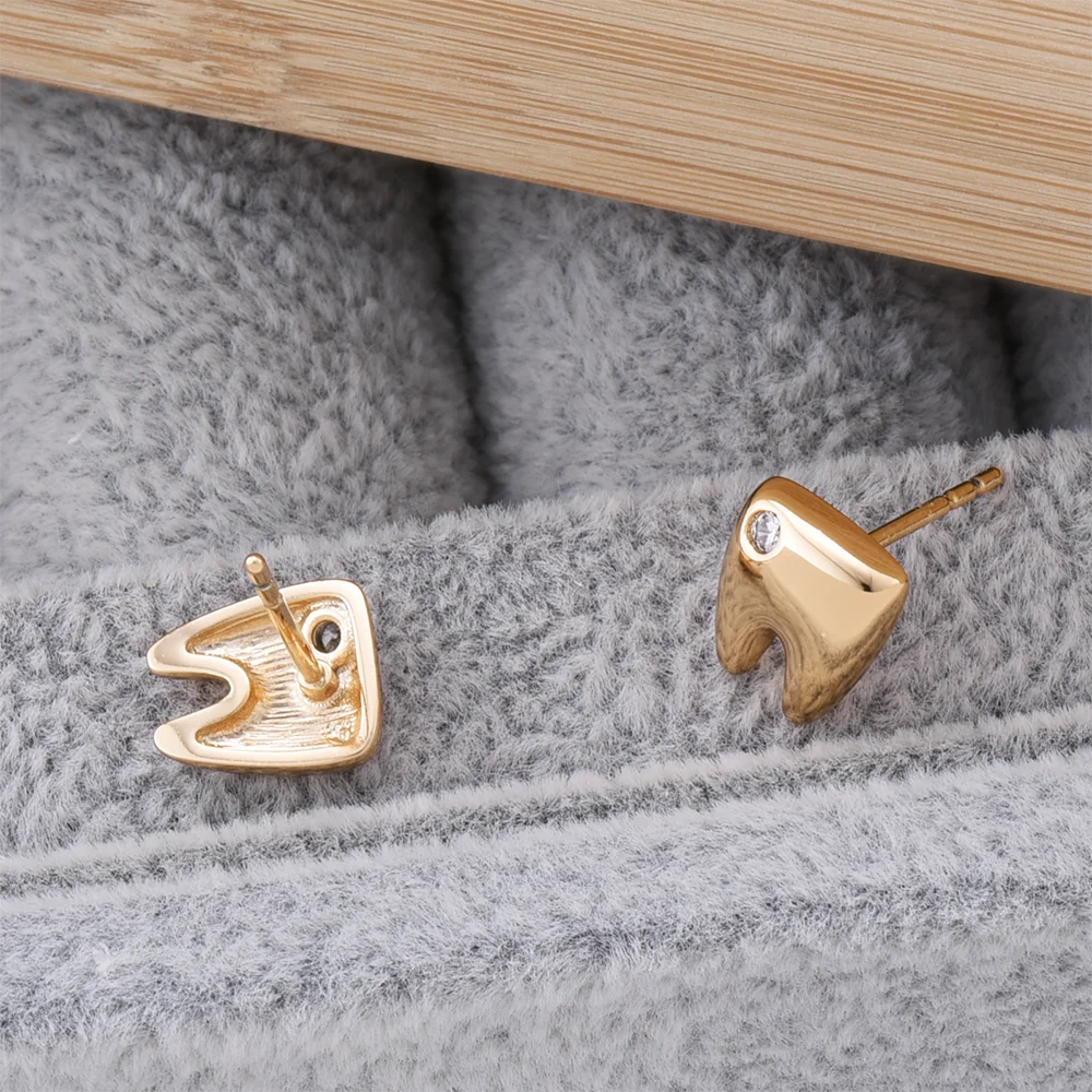 Rose Gold Tooth Stud Earrings - Dental Crazed