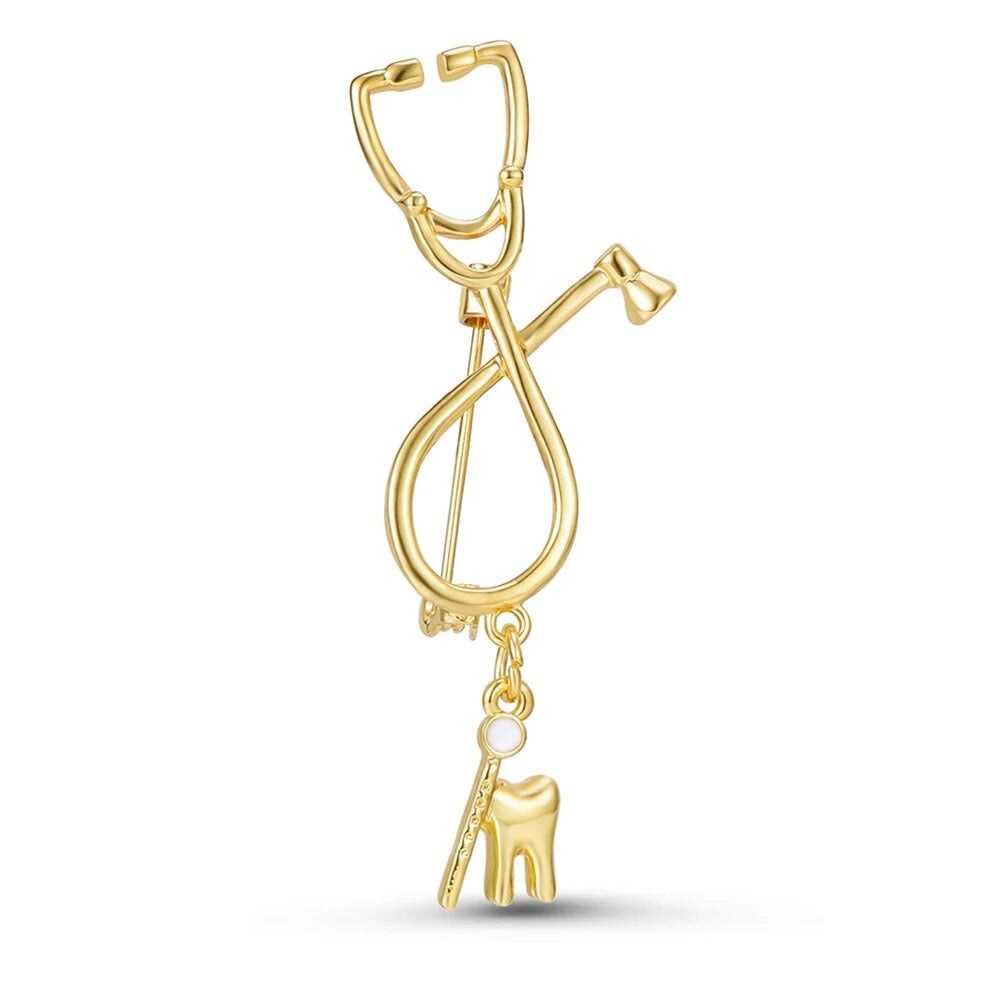 Dental Lapel Pin - Dental Crazed Gold