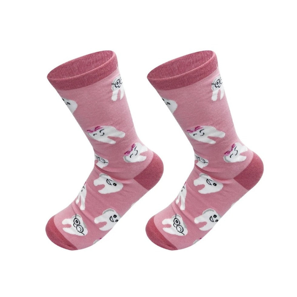 Dental Themed Socks - Dental Crazed Pink