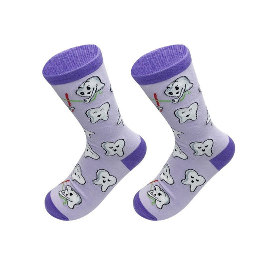 Dental Themed Socks - Dental Crazed Purple