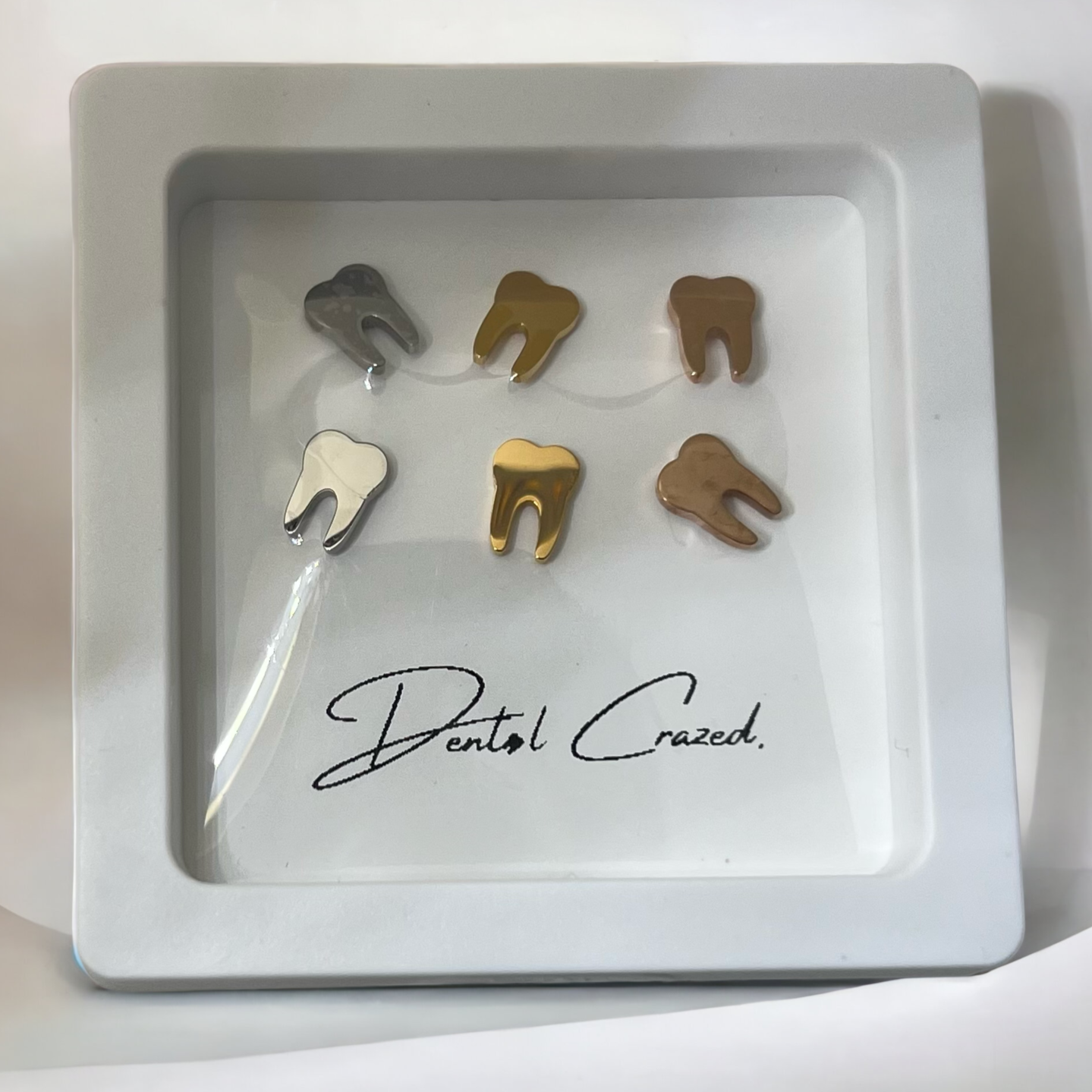 Dainty Tooth Stud Earring SET - Dental Crazed SET (all 3 pairs)