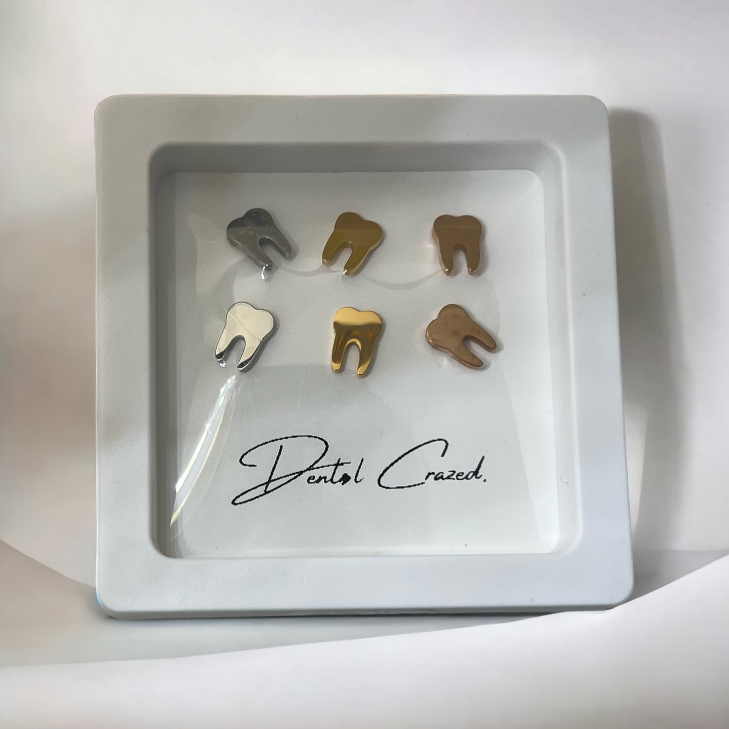 Dainty Tooth Stud Earrings - Dental Crazed SET (all 3 pairs)