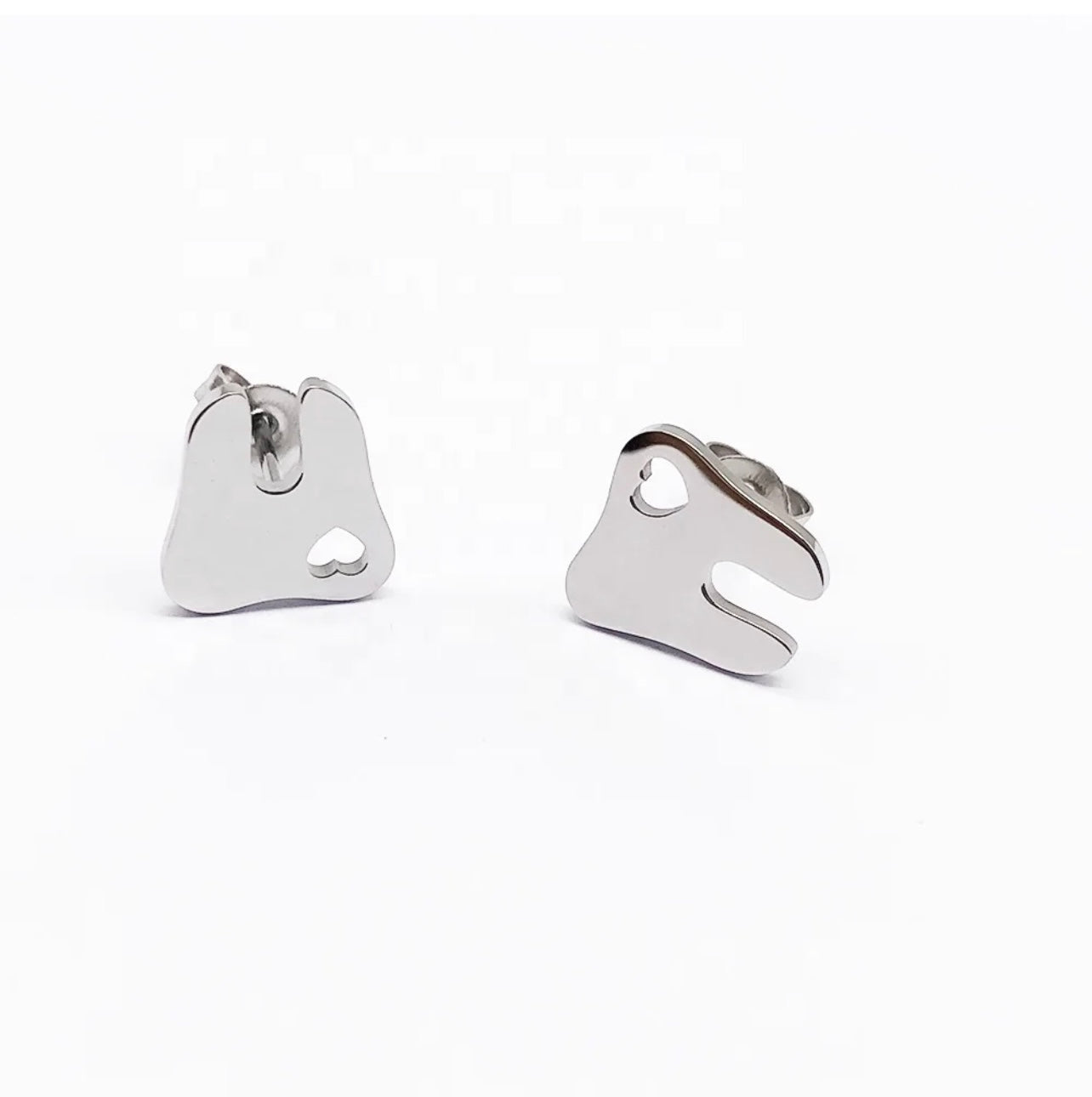 Hollow Heart Tooth Stud Earrings - Dental Crazed