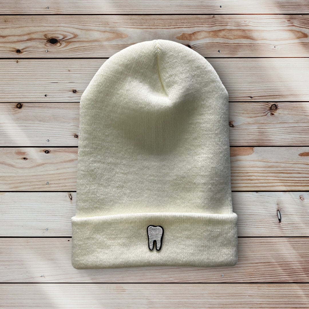 Tooth Beanie - Dental Crazed White