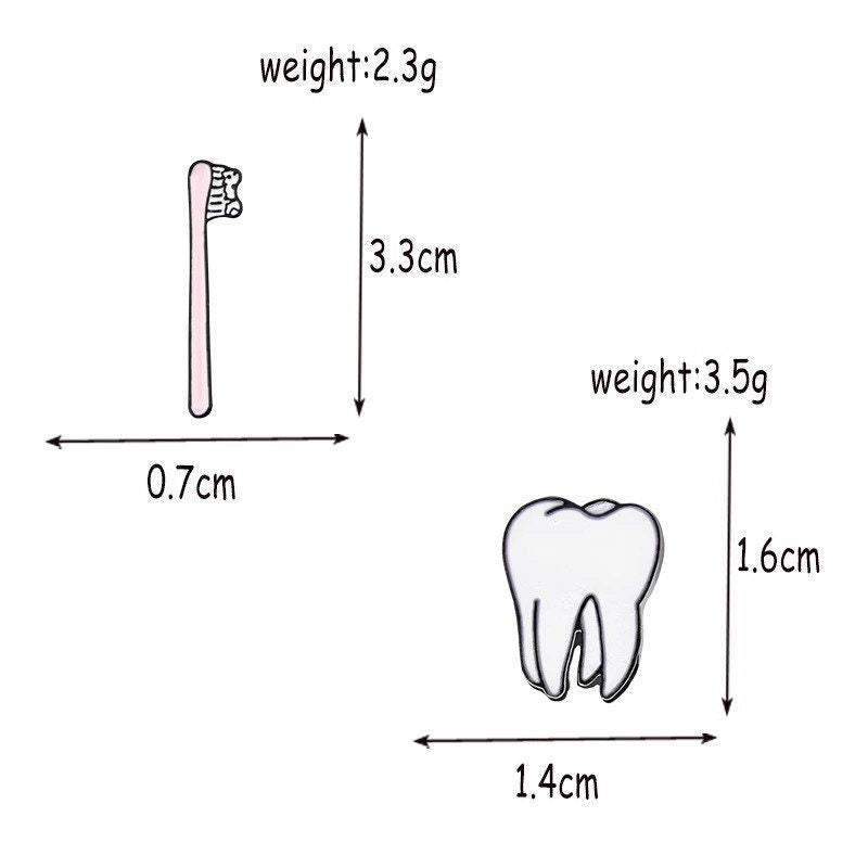 Tooth and Toothbrush Lapel Pin Set - Dental Crazed