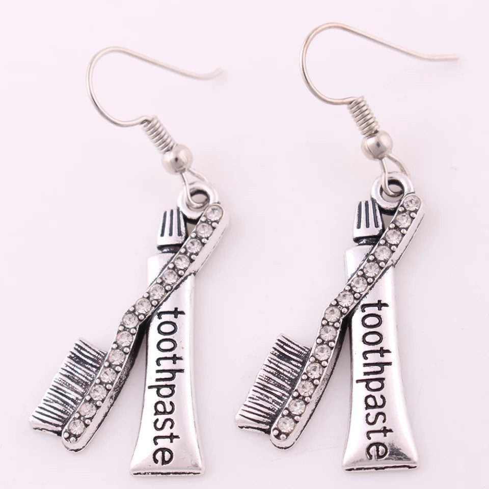 Toothbrush Toothpaste Earrings - Dental Crazed