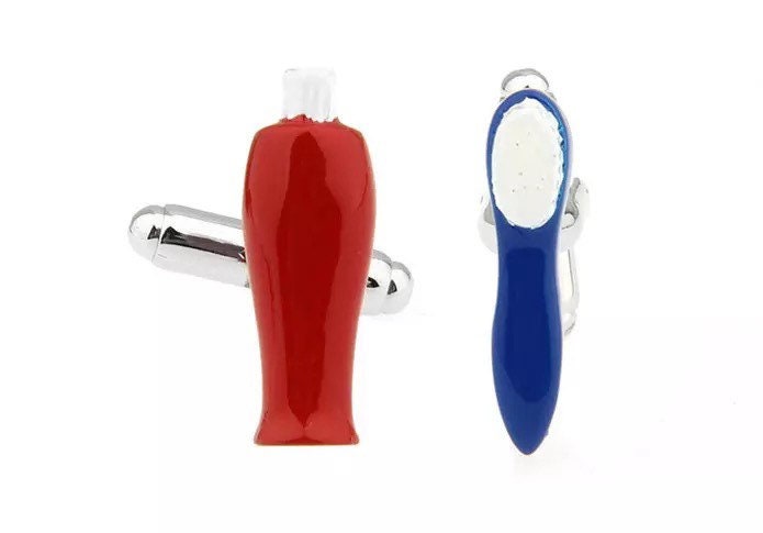 Toothbrush Toothpaste Cufflinks - Dental Crazed