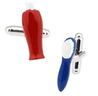 Toothbrush Toothpaste Cufflinks - Dental Crazed