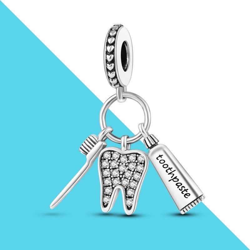 Toothbrush Toothpaste Tooth Charm - Dental Crazed