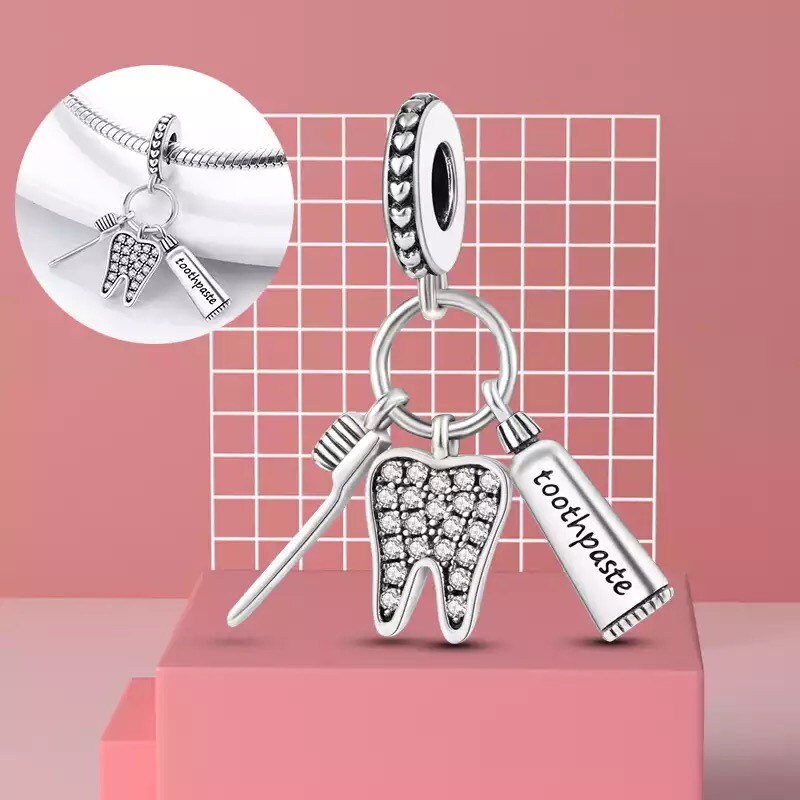 Toothbrush Toothpaste Tooth Charm - Dental Crazed