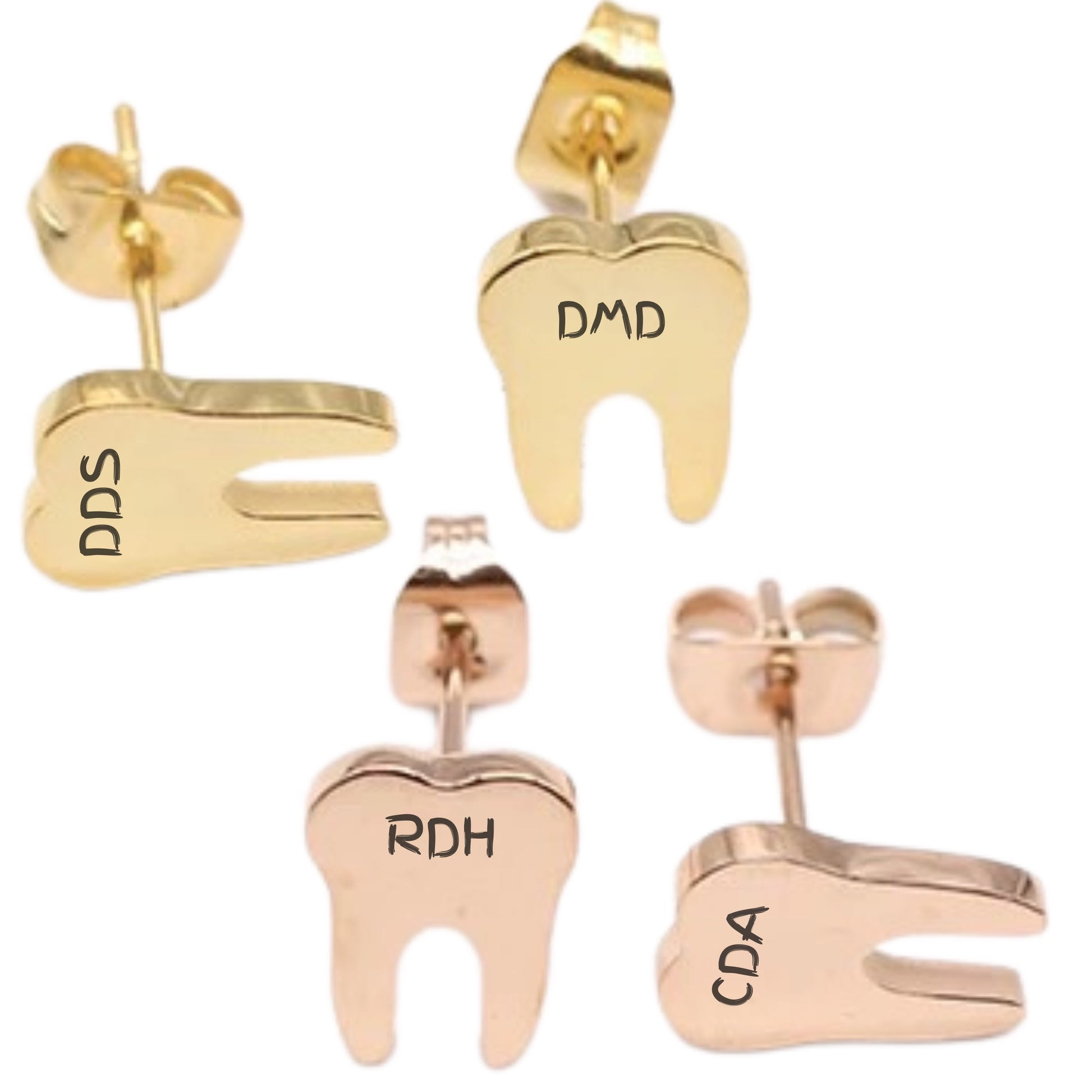 Personalizable Tooth Stud Earrings - Dental Crazed